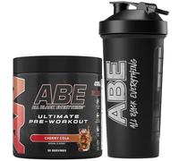 Applied Nutrition Bundle ABE Pre Workout 375g + ABE Black Shaker 700ml | All Black Everything Pre Workout Powder, Energy Drink, Physical Performance, Creatine, Beta Alanine, Caffeine (Cherry Cola)