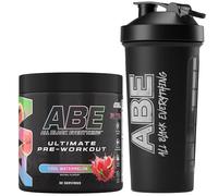Applied Nutrition Bundle ABE Pre Workout 375g + ABE Black Shaker 700ml | All Black Everything Pre Workout Powder, Energy Drink, Physical Performance, Creatine, Beta Alanine, Caffeine (Cool Watermelon)