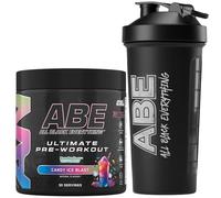 Applied Nutrition Bundle ABE Pre Workout 375g + ABE Black Shaker 700ml | All Black Everything Pre Workout Powder, Energy Drink, Physical Performance, Creatine, Beta Alanine, Caffeine (Candy Ice Blast)