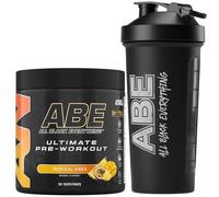 Applied Nutrition Bundle ABE Pre Workout 375g + ABE Black Shaker 700ml | All Black Everything Pre Workout Powder, Energy Drink, Physical Performance, Creatine, Beta Alanine, Caffeine (Tropical)