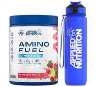 Applied Nutrition Bundle Amino Fuel 390g + Lifestyle Water Bottle 1000ml - Amino Acids Supplement, EAA Essential Amino Acids Powder, Muscle Fuel & Recovery (Raspberry Mojito)