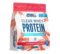 Applied Nutrition Clear Whey Protein Isolate, Clear Like Juice, 21g Protein, 875g - 35 Servings (Strawberry & Raspberry), White