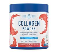 Applied Nutrition Collagen Powder - Strawberry & Raspberry Flavour - 5000mg Hydrolysed Bovine Flavoured Collagen Peptides with Vitamin C, Hyaluronic Acid & Biotin (165g - 30 Servings)