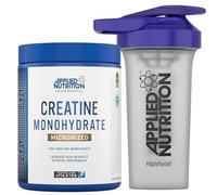 Applied Nutrition Creatine + 700ml Shaker | Creatine Monohydrate Micronized Powder, Increases High-Intensity Physical Performance (500g - 100 Servings) (Unflavoured)