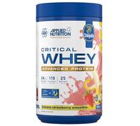 Applied Nutrition Critical Whey Protein Powder - 24g Protein per Serving, High Protein Powder, Protein Shake with BCAAs & Glutamine - Muscle Growth & Recovery (825g - 25 Servings) (Banana Strawberry)