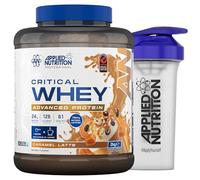 Applied Nutrition Critical Whey Protein Powder 2kg + Plastic Shaker - High Protein Powder, Muscle Building Supplement with BCAAs & Glutamine (2kg - 61 Servings) (Caramel Latte)