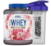 Applied Nutrition Critical Whey Protein Powder 2kg + Plastic Shaker - High Protein Powder, Muscle Building Supplement with BCAAs & Glutamine (2kg - 67 Servings) (White Chocolate Raspberry)