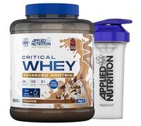 Applied Nutrition Critical Whey Protein Powder 2kg + Plastic Shaker - High Protein Powder, Muscle Building Supplement with BCAAs & Glutamine (2kg - 61 Servings) (Frappe)