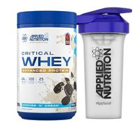 Applied Nutrition Critical Whey Protein Powder 825g + Plastic Shaker - High Protein Powder, Muscle Building Supplement with BCAAs & Glutamine (825g - 25 Servings) (Cookies 'N' Cream)