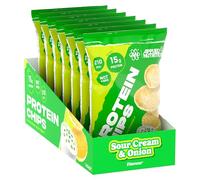 Applied Nutrition - Protein Chips - High-Protein Snack - Best Gluten-Free & Vegan Option - Crunchy Low-Fat Protein Boost - (7 x 50g) (Sour Cream & Onion)