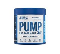 Applied Nutrition Pump 3G Pre Workout Energy Drink Focus & Performance, Creatine Monohydrate, AAKG, Citrulline, Beta Alanine, Caffeine Vitamin B Gold Complex, ICY Blue Raz, 375 g