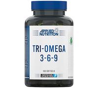 Applied Nutrition Tri-Omega - Omega 3 6 9 Capsules, Supplement with EPA & DHA Fatty Acids, Fish Oil, Flaxseed & Sunflower Oil