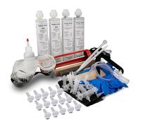 Applied Technologies 6-10' Fast Set Concrete Foundation Crack Repair Kit - Hydra Stop 300 Polyurethane Foam for Wall Cracks, Prevents Basement Flooding, Quick-Setting Waterproof Sealing Solution