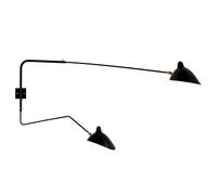 Applique 2 Wall Lamp Black & Brass Straight & Cracked