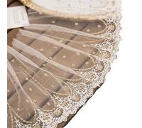 Applique Decoration,DIY Sewing Craft, 23cm Wide DecorativeRibbon Floral Webbing Fabric Tulle Lace Edging Trimming Fabric for Dressmaking Sewing Gift Wrapping(4Yards)
