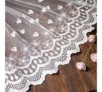 Applique Decoration,DIY Sewing Craft, 32cm Lace Fabric Ribbon Wide Decorative Webbing Floral Tulle Edging Trimming for Dressmaking Sewing Gift Wrapping(10 Yards)