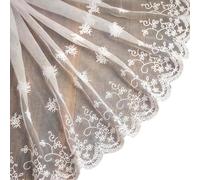 Applique Decoration,DIY Sewing Craft, 32cm Wide Decorative Fabric Floral Lace Ribbon Webbing Tulle Edging Trimming for Dressmaking Sewing Gift Wrapping(6 Yards)