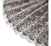 Applique Decoration,DIY Sewing Craft, 32cm Wide Decorative Fabric Tulle Lace Edging Trimming Floral Webbing Ribbon for Dressmaking Sewing Gift Wrapping(White,2 Yards)