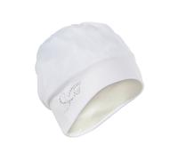 Fashy Exclusive Fabric Swimming Cap with Rhinestones, White, Adjustable Velcro Fastening, Foil Inner Hood