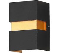 Applique Murale Extérieure Noir-Orange, Lampe Murale Intérieure/Extérieure À Éclairage Haut Et Bas En Aluminium, Décoration Murale, Spots Encastrés, Suspension, Lustre