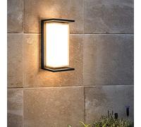 Applique Murale Led Étanche 15 W - Éclairage Mural Extérieur Minimaliste Pour Entrées, Garages Et Patios - Indice De Protection Ip54, Antirouille Et Durable (Couleur De La Lumière)/Couleur Foncée