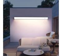 Applique Murale Led Longue Et Noire Avec Détecteur De Mouvement - Étanche Ip65, Idéale Pour L'Extérieur (Villa, Cour, Jardin Et Intérieur) (Lumière Noire Et Blanche, 100 Cm)/Lumière Neutre Noire/150 c