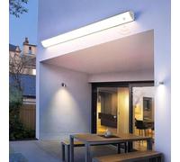 Applique Murale Led Longue Et Noire Avec Détecteur De Mouvement - Étanche Ip65, Idéale Pour L'Extérieur (Villa, Cour, Jardin Et Intérieur) (Lumière Noire Et Blanche, 100 Cm)/Lumière Blanche Neutre/60