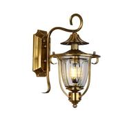 Applique Murale Moderne Et Luxueuse Tout En Cuivre E27 - Lanterne En Verre Antique Pour Usage Intérieur Et Extérieur, Applique Résistante À La Pluie Pour Couloir De Villa