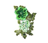 Applique Patches,36x26cm Embroidery Lace Patch 3D(Green)