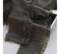 Appliques Embellishments,15CM Wide Double Layers Pleated Lace Elastic Ruffle Trim Embroidery Fringed Ribbon Dresses Hemlines Clothing Crafts Sewing Decor(Green)