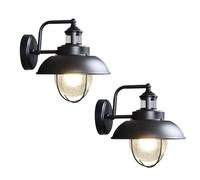 Appliques Murales Extérieures De Style Industriel Rétro - Lanternes Extérieures Étanches Ip54 Avec Abat-Jour En Verre Bullé Pour Patio, Porte D'Entrée Et Vestibule (Lot De 4)/Lot De 2