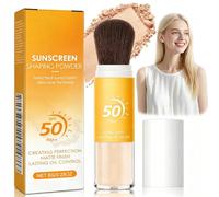Apply Sunscreen Setting Powder, SPF 50 Protective Loose Powder, Lightweight Oil Control, Breathable Long-Lasting Matte Texture for Face and Scalp, All Skin Types Daily Makeup