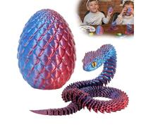Applysu 3D Printed Snake Egg 3D Printed Articulated Flexible Snake Egg Mini Fidget Animals Toys Statue Home Decor for Desk, Shelf