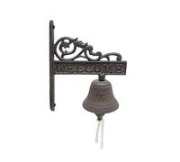 applyvt 1/3 Wall Mounted Dinner Bell |wall Mounted Traditional Door Ship Bell | Manually Shaking Wall Hanging Doorbell | Heavy Duty Cast Iron Wall Bell - Sculpture Decor For Garden Patio Villa Cafe