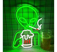 Appneon Beer Alien Neon Sign LED Alien Neon Light for Man Cave, Bar, Pub, Game Room, Birthday, Father's Day, Thanksgiving, Halloween, Christmas, Home Decor 14.76*10.94IN(XD043)