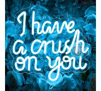 Appneon I Have A Crush On You Neon Sign for Wall Decor, USB-Powered Blue LED Light, Room Decorative Wall Lamp Bedrooms Balconies Size 12.2 * 11.4in(XD375)