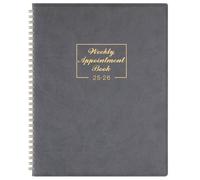 Appointment Book 2025-2026 - July 2025 to June 2026 with Times, Appointment Diary 2025-2026 A4 Week to View Hourly Planner in 15 Minutes, 21.8 x 29 cm, Soft Leather Cover