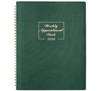 Appointment Book 2026-2026 Diary from Jan. 2026 - Dec. 2026, A4 Week to View Appointment diary 2026, Hourly Planner 2026 in 15 Minutes with Times Slots, Soft Leather Cover, 21.8 x 29 cm