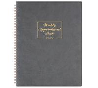 Appointment Book 2026-2027 - August 2026 to July 2027 with Times, Appointment Diary 2026-2027 A4 Week to View Hourly Planner in 15 Minutes, 21.8 x 29 cm, Soft Leather Cover