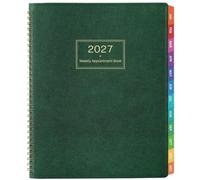 Appointment Book 2026-2027 - Daily Hourly Planner 2026-2027, JUL 2026 - JUN 2027, 9"x 11", 26-27 Planner Weekly and Monthly, Appointment Planner 26, 15-Minute Interval, Flexible Cover - Dark green