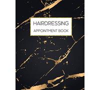 Appointment Book Hairdressing: 2021 Appointment Schedule Notebook, 15 Minute Time Slot, Black Marble
