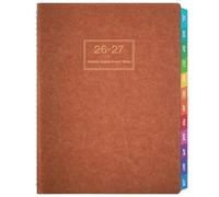Appointment Diary 2026-2027 - A4 Weekly Appointment Book 2026-2027, Week to View Hourly Planner, 15 Minutes Intervals, Personal & Work Organizer, Monthly Tabs, Soft Leather Cover, Brown