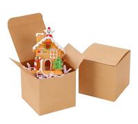 Apprabbr 100 Count Bridesmaid Proposal Box - 3 x 3 x 3 In, Mini Gift Boxes with Lids & Cookie Case for Candy & Candle Packaging - Easy Assembly Cube Boxes for Gifts, Crafting, Party Favor - Kraft