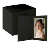 Apprabbr 4x6 Photo Folders Cardboard Picture Frame Photo Frame Note Cards Paper Greeting Cards Photo Inserts for Father's Day,Graduation, Birthday, Wedding (Black, 200 PK)