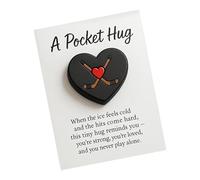 Appreciation Card - 11x5cm Hockey Heart Pendant, 3D Printed Sports Memory, Motivational Puck Wallet Accessories, Meaningful Coaching Gift