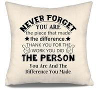 Appreciation Gift Cushion Covers for Women Men Never Forget You Are The Piece That Made The Difference Retirement Gifts Thank You Gift Going Away Gift for Family Friends Colleagues Boss(never forget)