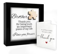 Appreciation Gift for Brother from Sister, Thank You Card, Puzzle with Warm Message Frame Wall Art Birthday Graduation Gifts Brother Thank You for Being Such Important Piece Desk Decor HF396-B