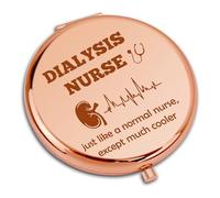 Appreciation Gift for Dialysis Nurse Compact Pocket Makeup Mirror Thank You Gifts for Dialysis Technician Nephrology Tech Nurses Nephrology Nurse Renal Nurses Gifts Round Rose Gold Makeup Mirror