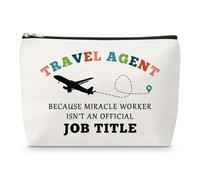 Appreciation Gift for Travel Agent Makeup Bag Thank You Gift for Travel Agent Planner Christmas Birthday Gifts for Travelers Friends Sister Bestie Retirement Gifts for Coworker Cosmetic Pouch