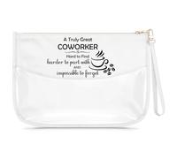 Appreciation Gifts for Colleagues Women Clear Makeup Bag Going Away Gifts for Coworker Cosmetic Bag Farewell Moving Away Present for Colleague Friends New Job Present Travel Pouch